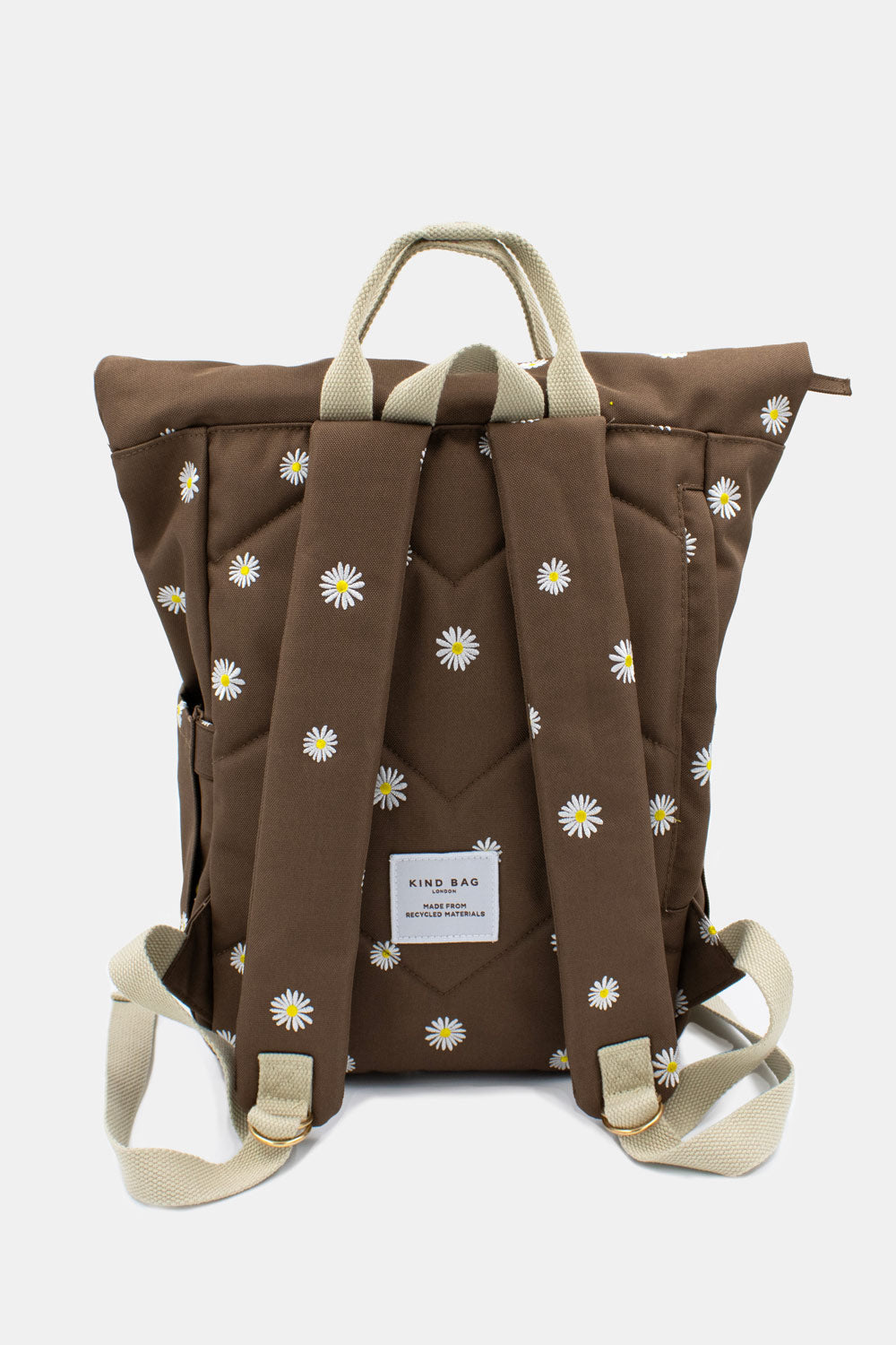 Daisies Brown | Embroidered Hackney Backpack | Medium