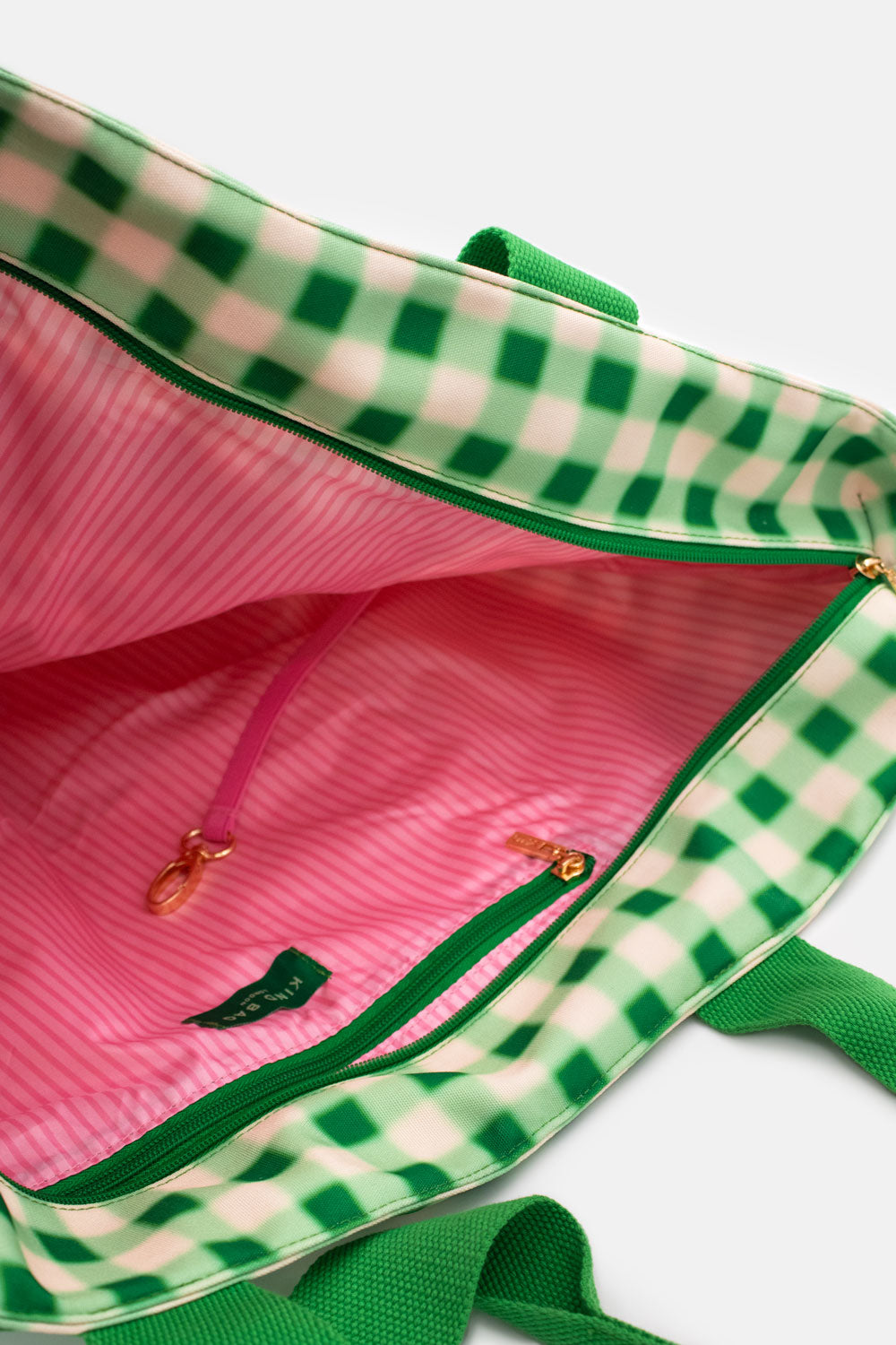 Blurred Plaid Green | Printed Carryall Tote Bag
