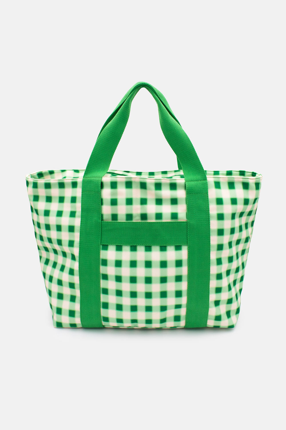 Blurred Plaid Green | Printed Carryall Tote Bag