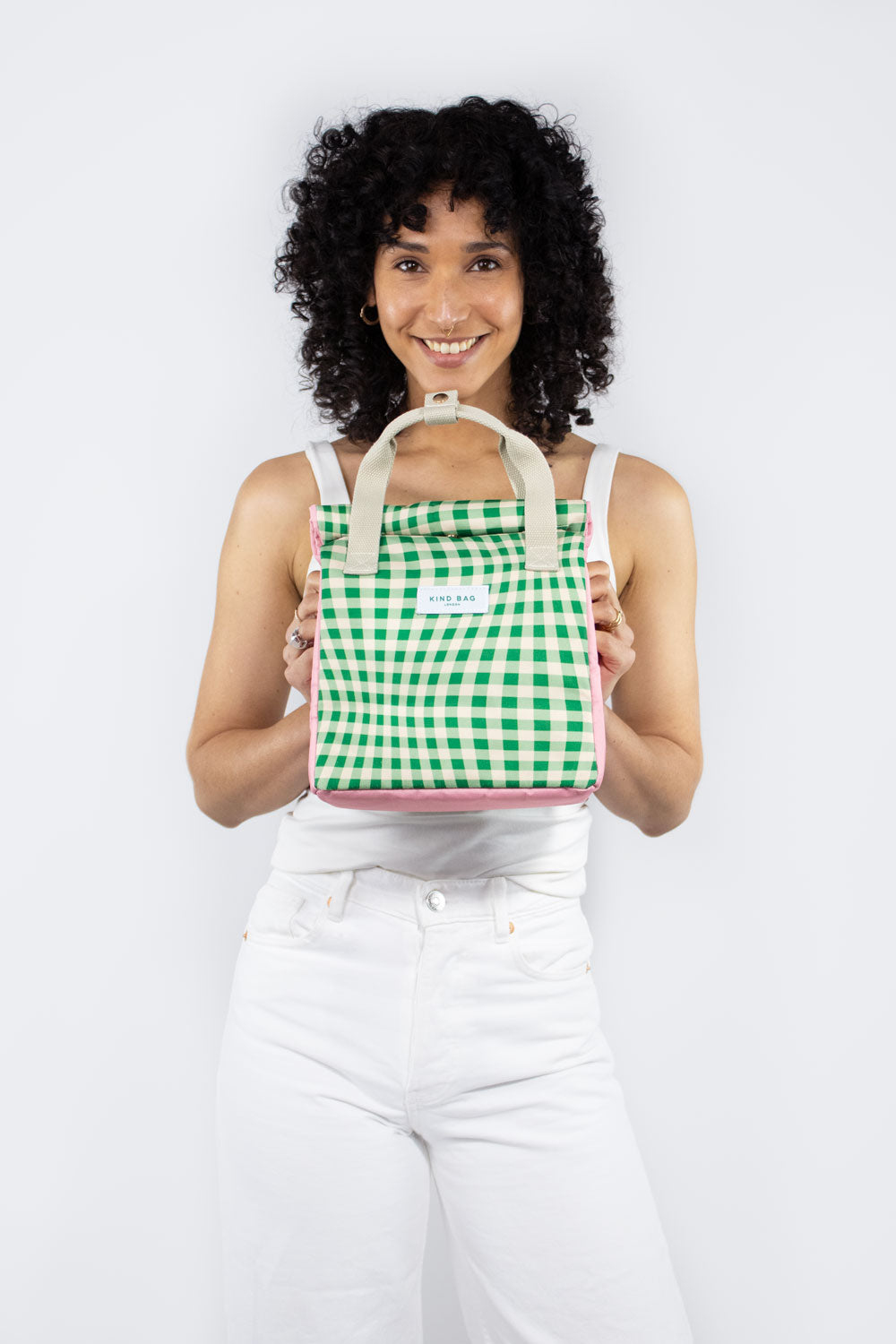 Lunch Bag | Distorted Gingham Green