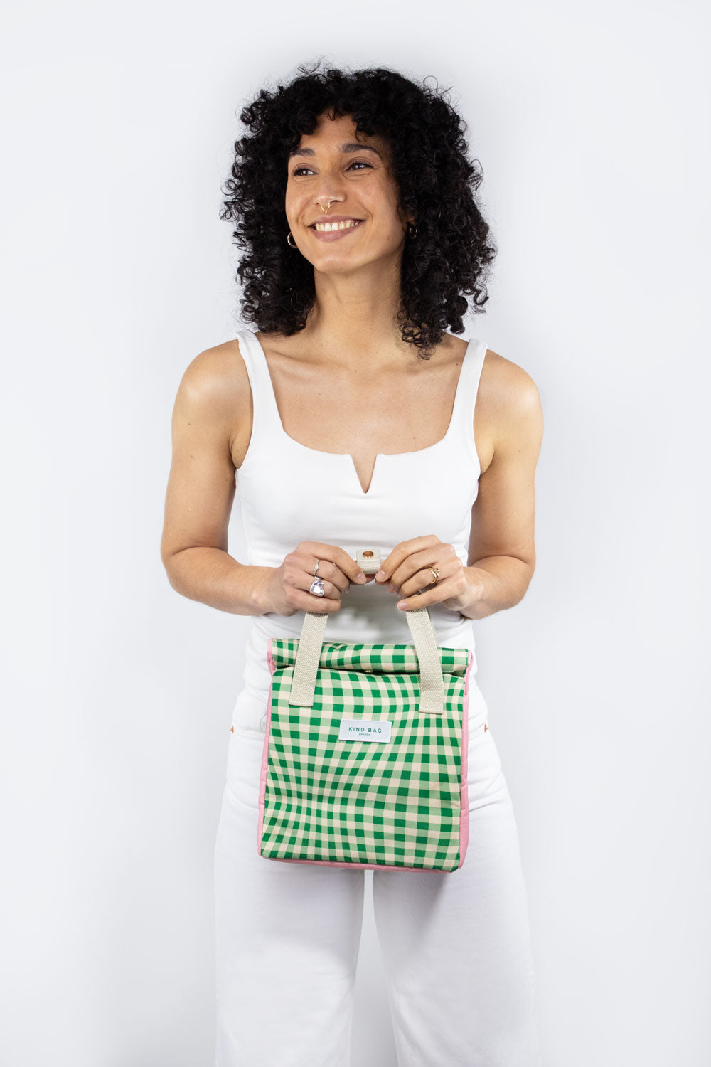 Lunch Bag | Distorted Gingham Green