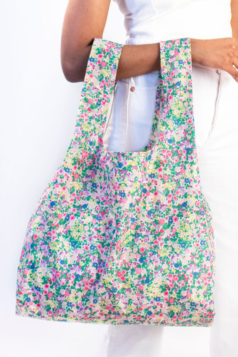 Kind Bag Meadow Flowers Medium Reusable Bag Front View