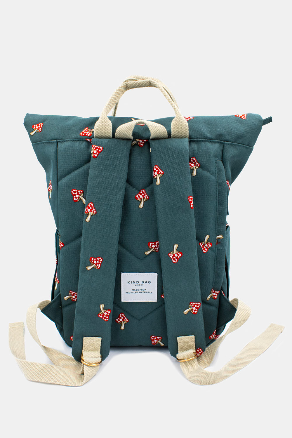 Mushrooms Green | Embroidered Hackney Backpack | Medium