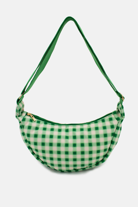 Blurred Plaid Green | Printed Crossbody Bag