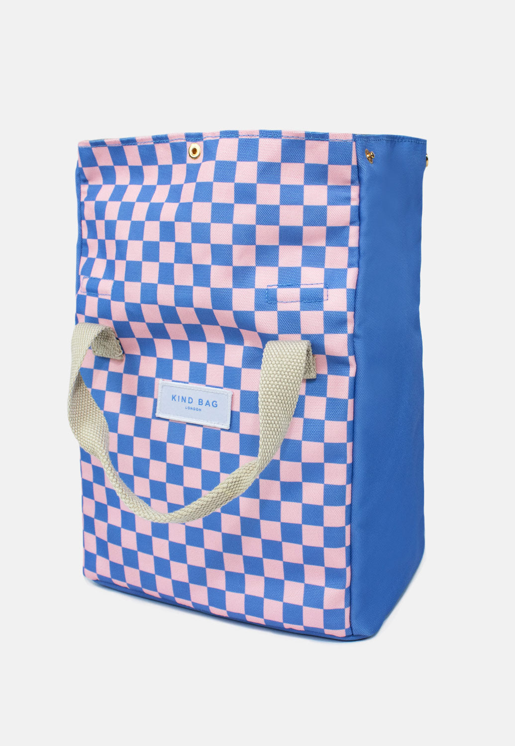 Lunch Bag | Checkerboard Blue & Pink