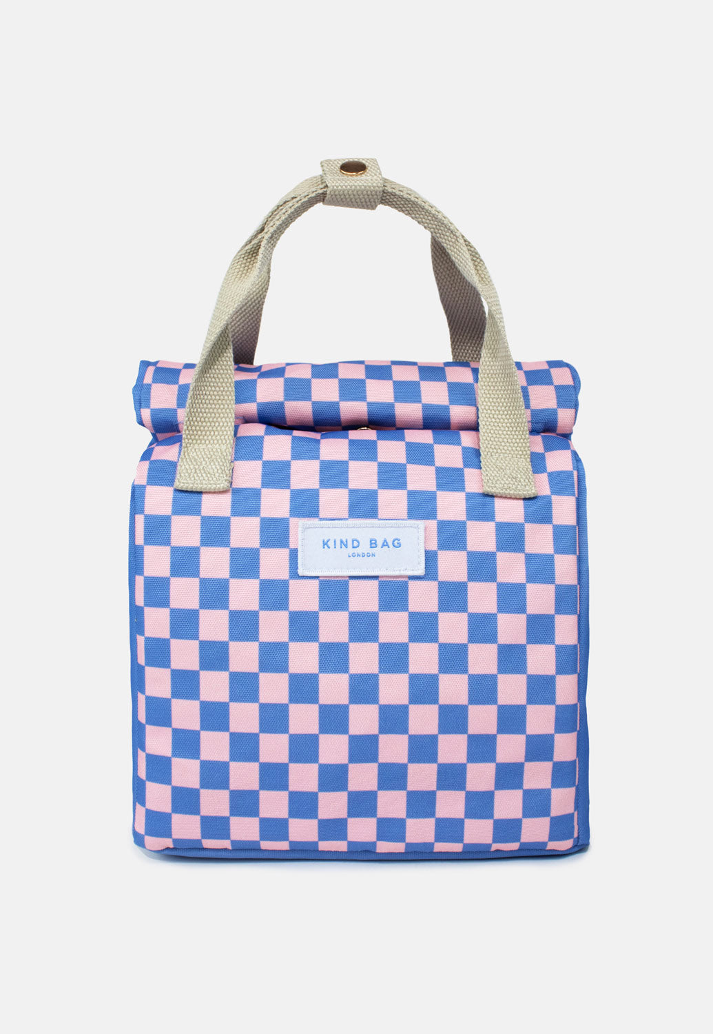 Lunch Bag | Checkerboard Blue & Pink