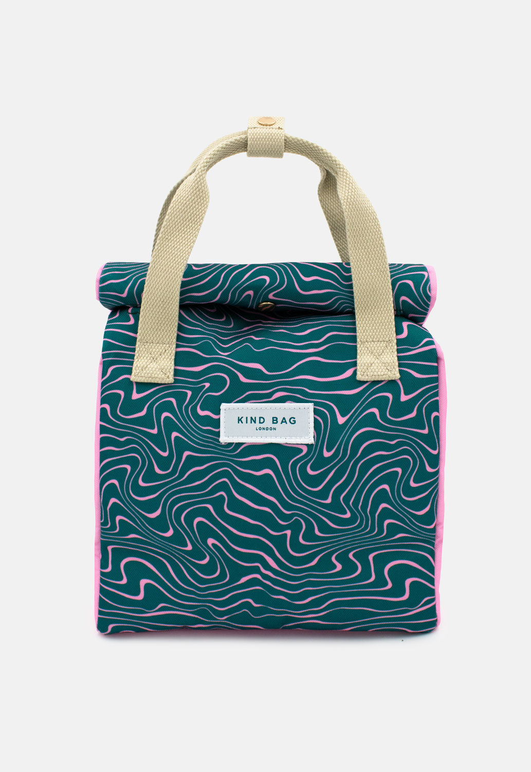 Lunch Bag Contours Green & Pink