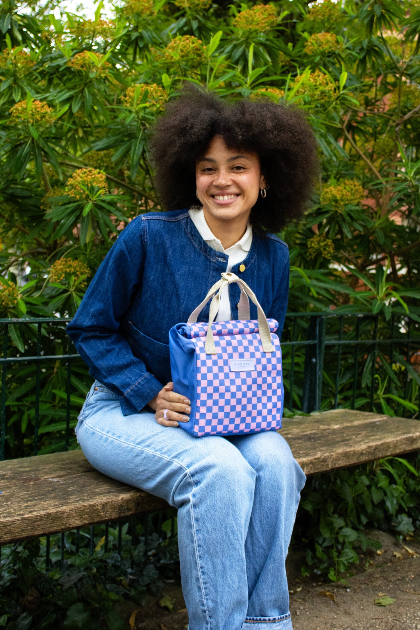 Lunch Bag | Checkerboard Blue & Pink