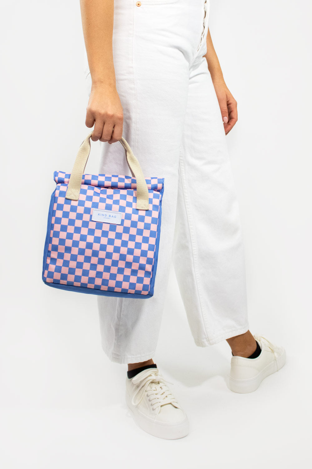 Lunch Bag | Checkerboard Blue & Pink