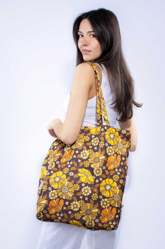 Retro Flowers | Recycled Tote