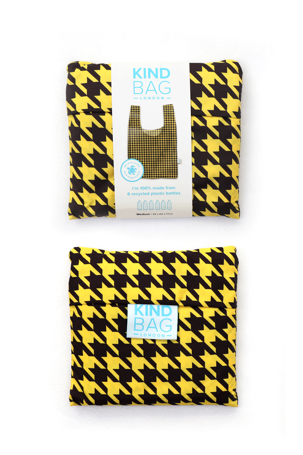 Kind Bag Dogtooth Yellow and Black Medium Reusable Bag Pouch