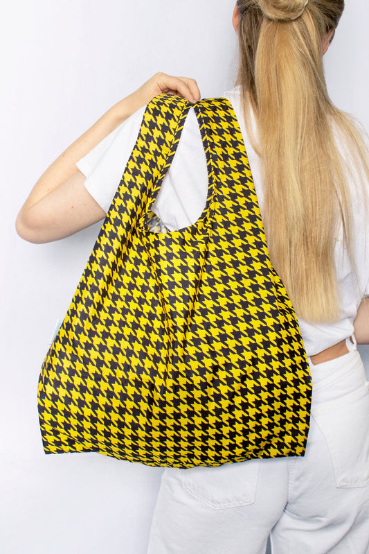 Kind Bag Dogtooth Yellow and Black Medium Reusable Bag 