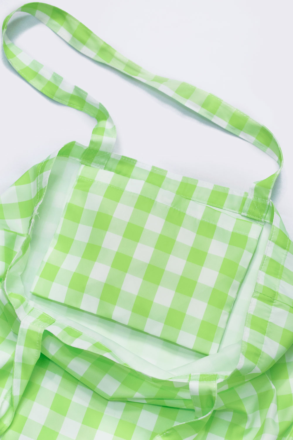 Lime Green Gingham | Recycled Tote