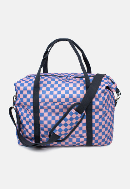 Weekender Bag | Checkerboard Blue & Pink