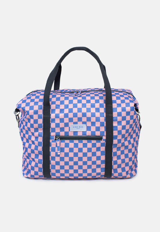 Weekender Bag | Checkerboard Blue & Pink