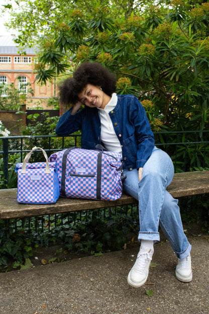 Weekender Bag | Checkerboard Blue & Pink